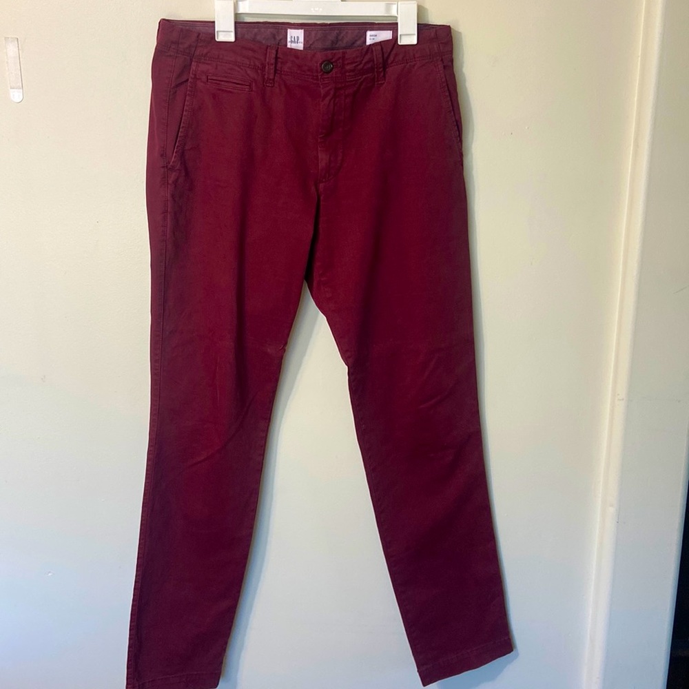Slim Fit Chinos in Rich Burgundy